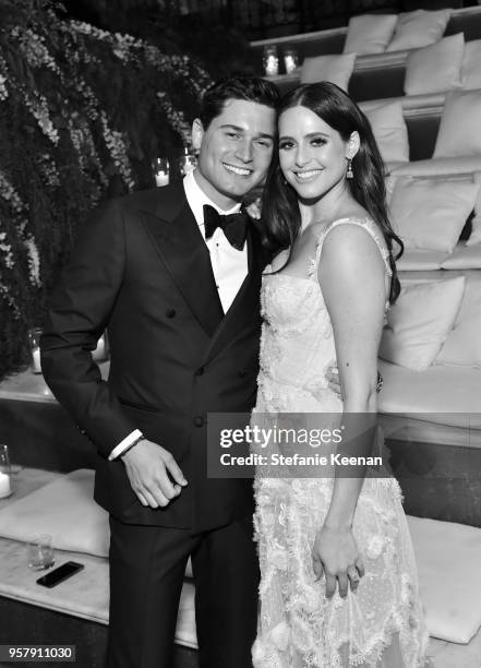 Jake Fleischman and Alexa Dell attend Alexa Dell and Harrison Refoua's engagement celebration at Ysabel on May 12, 2018 in West Hollywood, California.