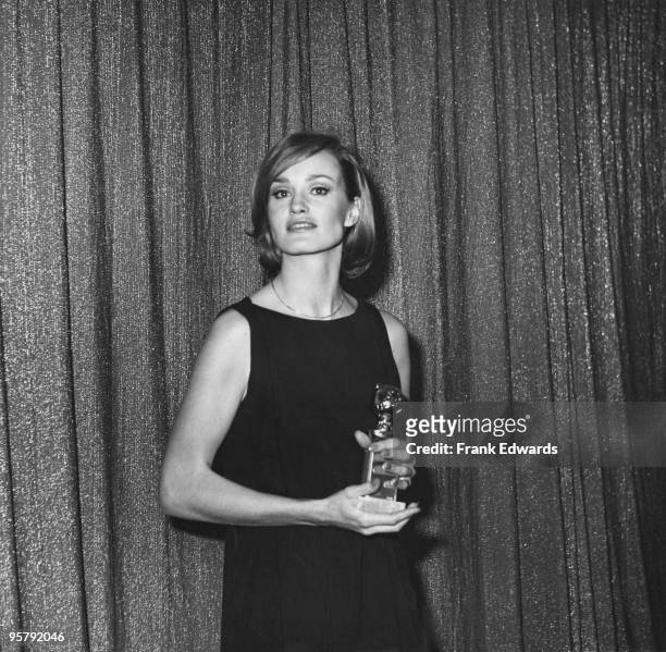 American actress Jessica Lange at the 34th Golden Globe Awards, held at the Beverly Hilton Hotel in Beverly Hills, 29th January 1977. She has just...