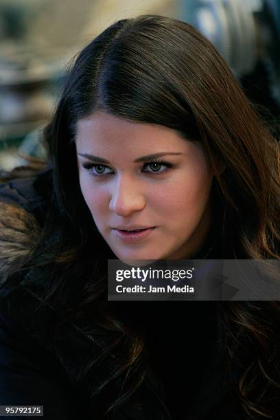 Actress Alejandra Lazcano during a shooting of 'Pobre Diabla' soap opera of Aztec TV at Ajusco on January 14, 2010 in Mexico City, Mexico.