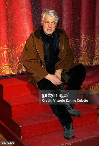 Actor and Director Michele Placido poses after the "Lulu" press conference at Franco Parenti Theatre on January 15, 2010 in Milan, Italy.