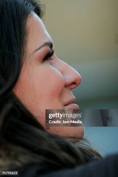 Actress Alejandra Lazcano during a shooting of 'Pobre Diabla' soap opera of Aztec TV at Ajusco on January 14, 2010 in Mexico City, Mexico.