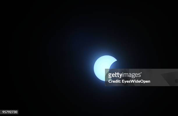 The rare Annular Solar Eclipse, the longest in the third millennium, on January 15, 2010 at the central stadium of Thiruvananthapuram in Kerala,...