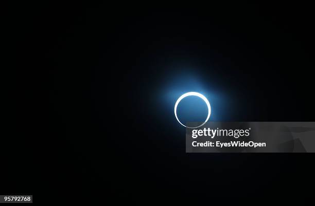 The rare Annular Solar Eclipse, the longest in the third millennium, on January 15, 2010 at the central stadium of Thiruvananthapuram in Kerala,...