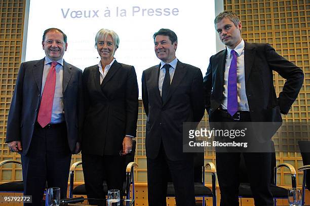 Herve Novelli, France's trade, tourism, consumer affairs and small businesses minister, Christine Lagarde, France's finance minister, Christian...