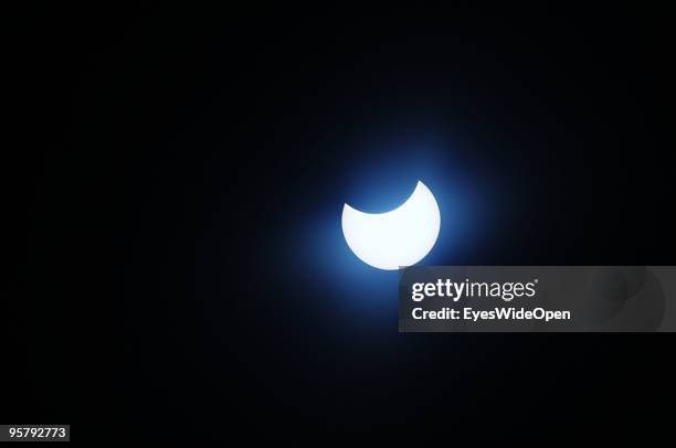 The rare Annular Solar Eclipse, the longest in the third millennium, on January 15, 2010 at the central stadium of Thiruvananthapuram in Kerala,...