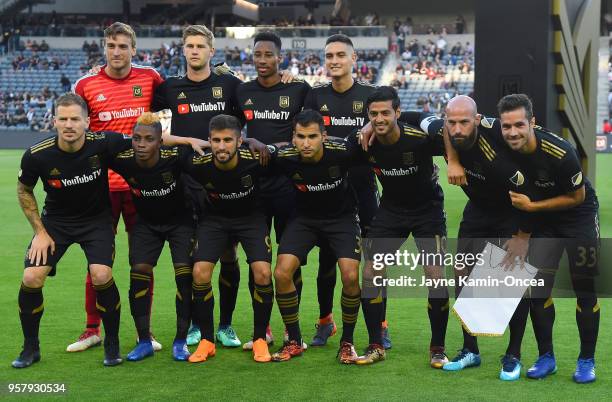 Los Angeles FC starting line up for the game against the Minnesota United at Banc of California Stadium on May 9, 2018 in Los Angeles, California.