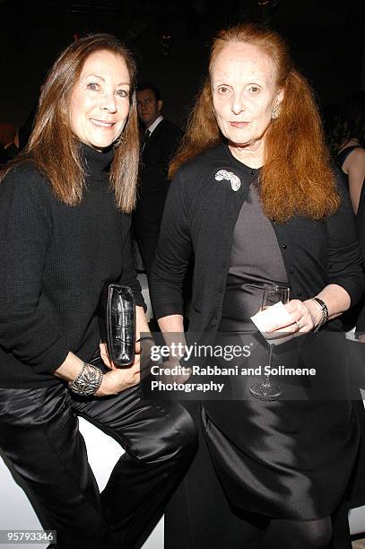 Phyllis Posnick and Grace Coddington attend the 5th Anniversary of the CFDA/Vogue Fashion Fund at Skylight Studios on November 17, 2008 in New York...