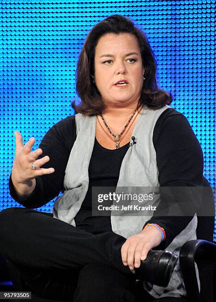 Actress Rosie O'Donnell of "A Family Is A Family" speaks during the HBO portion of the 2010 Television Critics Association Press Tour at the Langham...