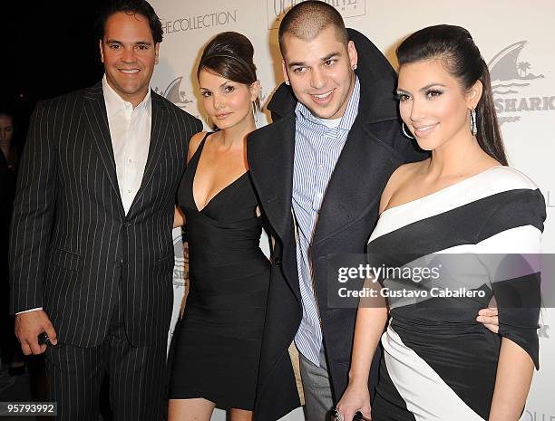 Mike Piazza, Alicia Piazza, Rob Kardashian and Kim Kardashian arrive at Ocean Drive Magazine's 17th Anniversary Party on January 14, 2010 in Miami...