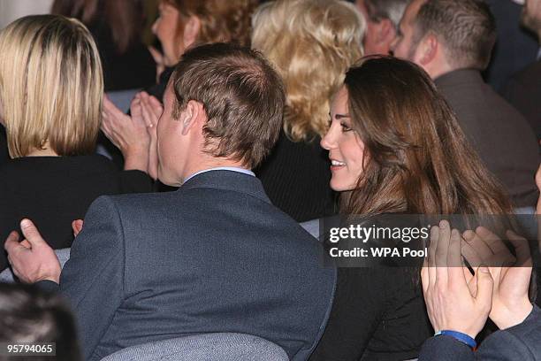 Prince William chats with girlfriend Kate Middleton during the graduation ceremony of Number 115 Multi Engine Advanced Rotary Wing Course at RAF...