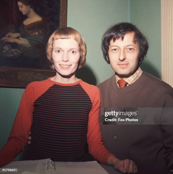 American actress Mia Farrow with her husband, pianist and conductor Andre Previn, circa 1970.