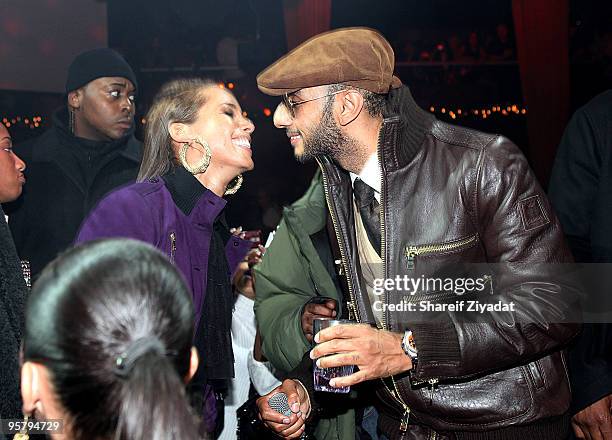 Alicia Keys and Swizz Beatz is seen at M2 Ultra Lounge on December 18, 2009 in New York City.