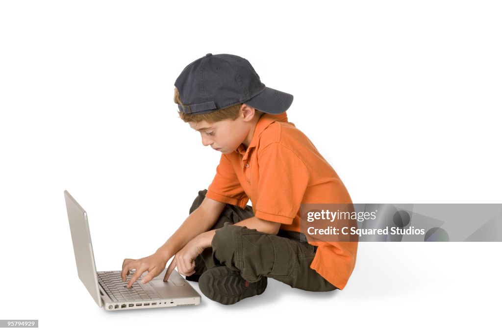 Child working on a computer