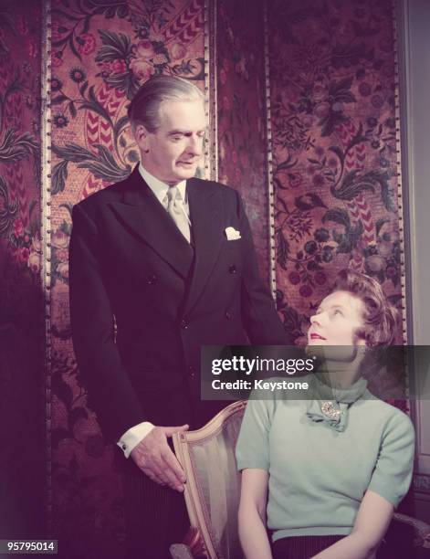 British Conservative prime minister Anthony Eden with his wife Clarissa, Lady Eden, circa 1955.