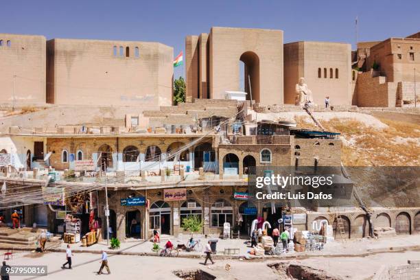 erbil citadel in iraqi kurdistan - erbil stockfoto's en -beelden