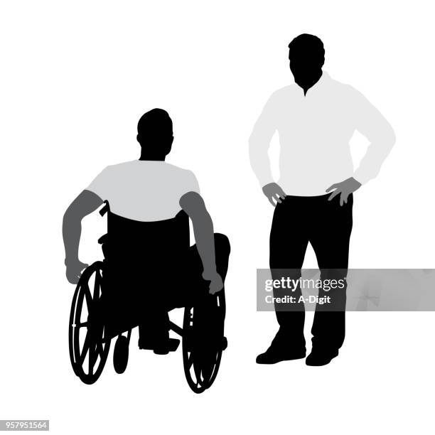 friends talk - disability support stock illustrations