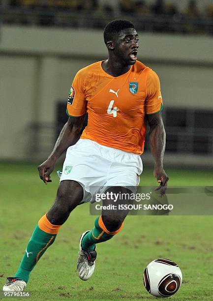 Ivory Coast National football team defender Habib Kolo Toure controls the ball on January 11, 2010 during their African Cup of Nations CAN2010 group...