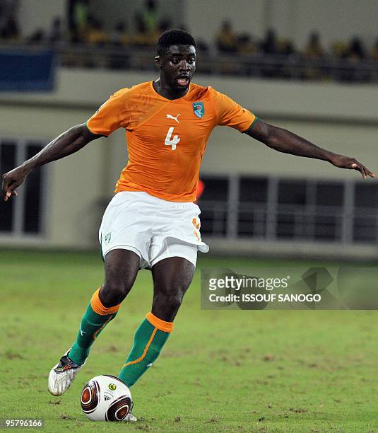 Ivory Coast National football team defender Habib Kolo Toure controls the ball on January 11, 2010 during their African Cup of Nations CAN2010 group...