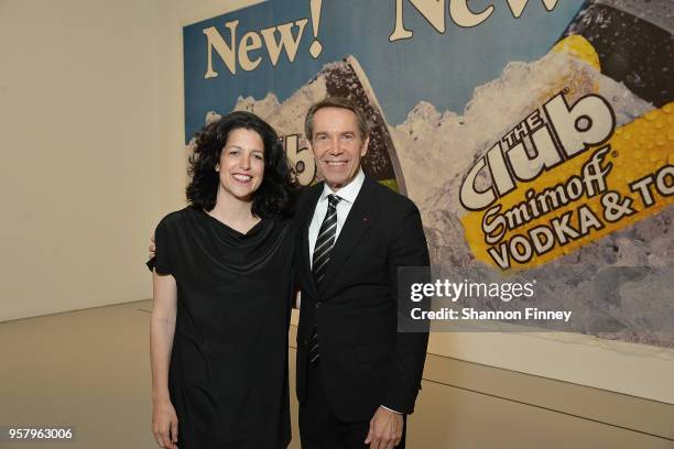 Conceptual artist Jennifer Rubell and artist Jeff Koons in front of Jeff Koons' 1983 piece, "New! New Tool" at the Hirshhorn Museum 2018 Spring Gala...