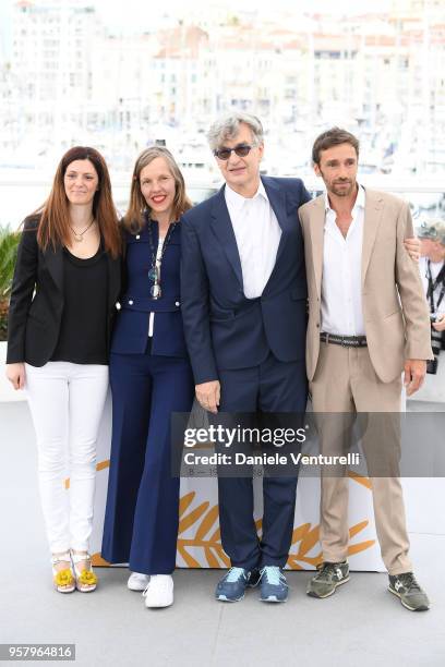 Producer Samanta Gandolfi Branca, Donata Wenders, director Wim Wenders and actor Ignazio Oliva attend the photocall for the "Pope Francis - A Man Of...