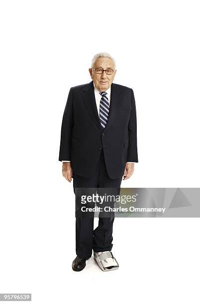 Former Secretary of State Dr. Henry Kissinger photographed at his offices in New York, NY on December 11, 2009 for Newsweek Magazine.