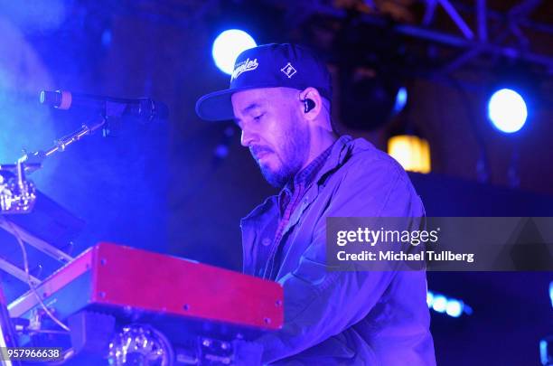 Musician Mike Shinoda of Linkin Park performs at Identity LA 2018 at Los Angeles Grand Park on May 12, 2018 in Los Angeles, California.