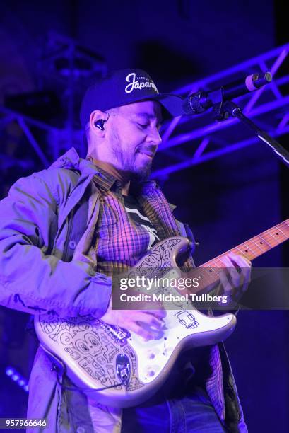 Musician Mike Shinoda of Linkin Park performs at Identity LA 2018 at Los Angeles Grand Park on May 12, 2018 in Los Angeles, California.