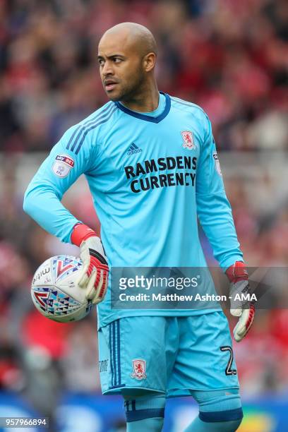 Darren Randolph of Middlesbrough during the Sky Bet Championship Play Off Semi Final First Leg match between Middlesbrough and Aston Villa at...
