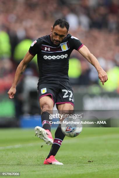 Ahmed Elmohamady of Aston Villa during the Sky Bet Championship Play Off Semi Final First Leg match between Middlesbrough and Aston Villa at...