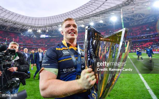 Bilbao , Spain - 12 May 2018; Dan Leavy of Leinster following their victory in the European Rugby Champions Cup Final match between Leinster and...