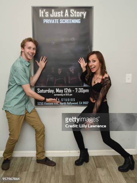 Actor Joey Luthman and actor/director Allisyn Ashley Arm attends world premiere of Allisyn Ashley Arm's "It's Just A Story" at Gray Studios on May...