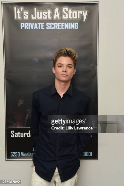Actor Connor Finnerty attends world premiere of Allisyn Ashley Arm's "It's Just A Story" at Gray Studios on May 12, 2018 in Los Angeles, California.