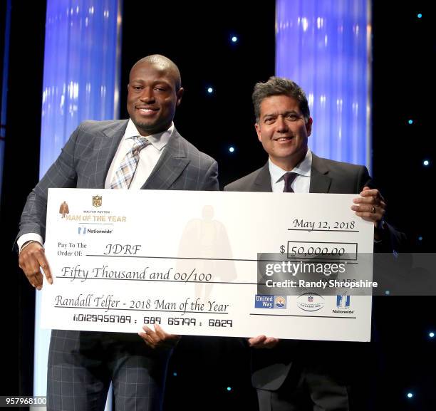 Player Randall Telfer and Frank Buckley attend JDRF Los Angeles chapter 2018 Imagine Gala at The Beverly Hilton Hotel on May 12, 2018 in Beverly...