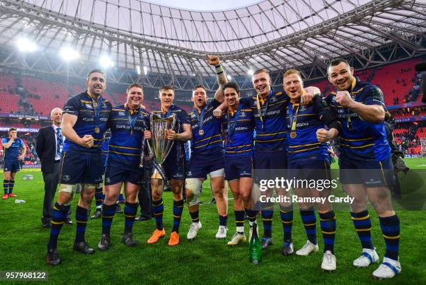 Bilbao , Spain - 12 May 2018; Leinster's Jack Conan, Tadhg Furlong, Garry Ringrose, Andrew Porter, Joey Carbery, Dan Leavy, James Tracy and Cian...