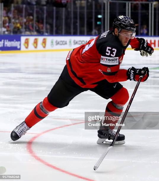 Bo Horvat of Canada skates against Finland during the 2018 IIHF Ice Hockey World Championship Group B game between Canada and Finland at Jyske Bank...