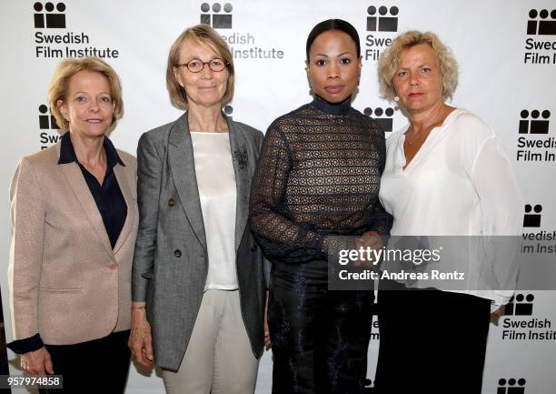 President of National Center of Cinematography Frederique Bredin, French Minister of Culture Francoise Nyssen, Swedish Minister of Culture Alice Bah...