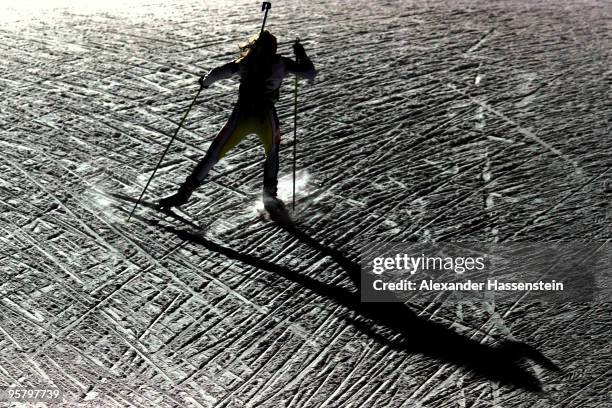 An athlet competes during the Women's 4 x 6km Relay in the e.on Ruhrgas IBU Biathlon World Cup on January 15, 2010 in Ruhpolding, Germany.