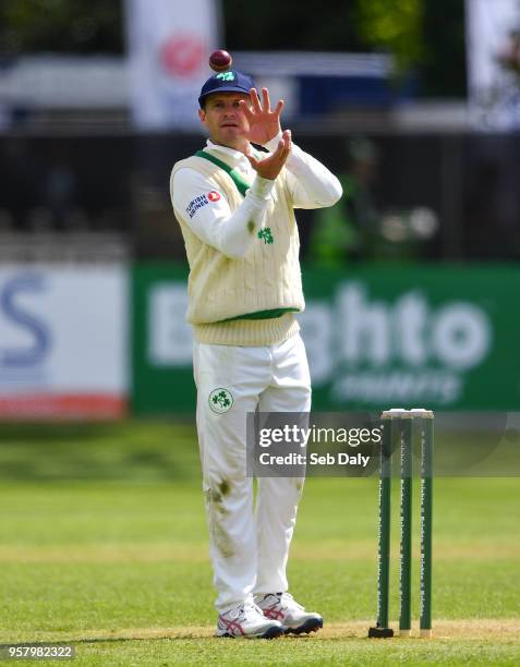 Dublin , Ireland - 13 May 2018; Ireland captain William Porterfield during day three of the International Cricket Test match between Ireland and...