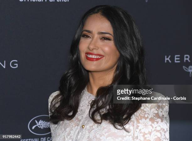 Actress Salma Hayek poses during the 71st annual Cannes Film Festival at Majestic Hotel on May 13, 2018 in Cannes, France.