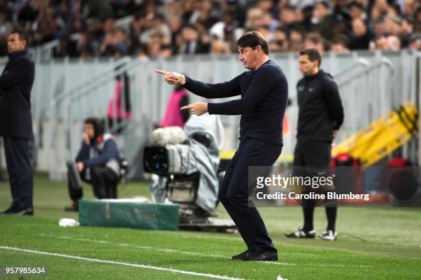 Michael Debeve headcoach of during the Ligue 1 match between Bordeaux and Toulouse at Stade Matmut Atlantique on May 12, 2018 in Bordeaux, .
