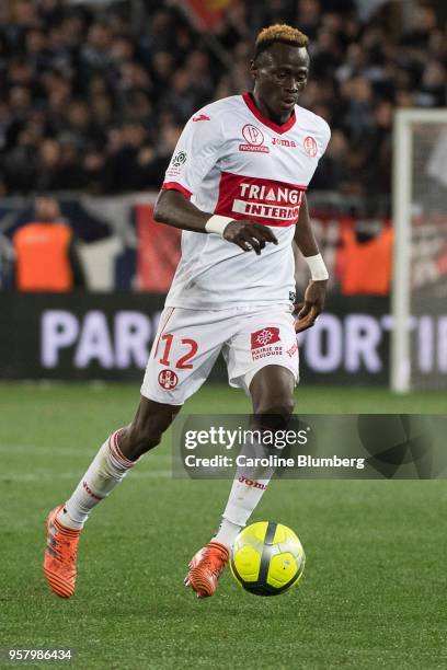 Issiaga Sylla of Toulouse during the Ligue 1 match between Bordeaux and Toulouse at Stade Matmut Atlantique on May 12, 2018 in Bordeaux, .