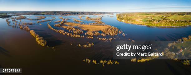 saint john river flood of 2018 in island view, fredericton, new brunswick, canada - fredericton stock pictures, royalty-free photos & images