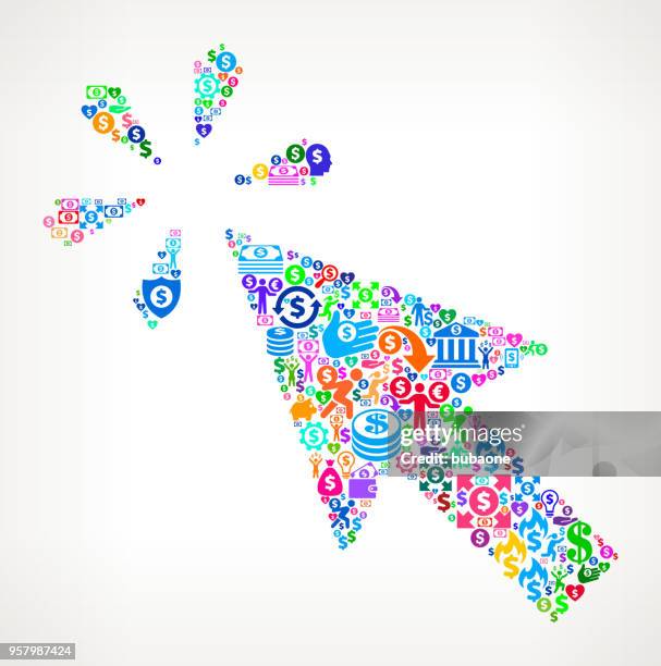 mouse click money vector icon pattern - picking oranges stock illustrations