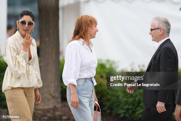 Actress Golshifteh Farahani, Emmanuelle Bercot and Cannes Film Festival Director Thierry Fremaux attend the photocall for "Girls Of The Sun " during...