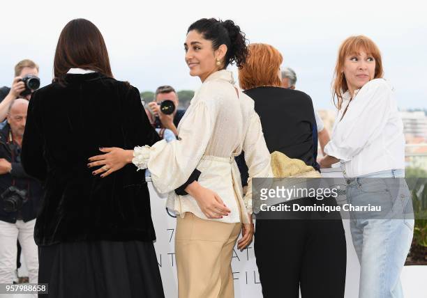 Producer Didar Domehri, actress Golshifteh Farahani, director Eva Husson and actress Emmanuelle Bercot attend the photocall for "Girls Of The Sun "...