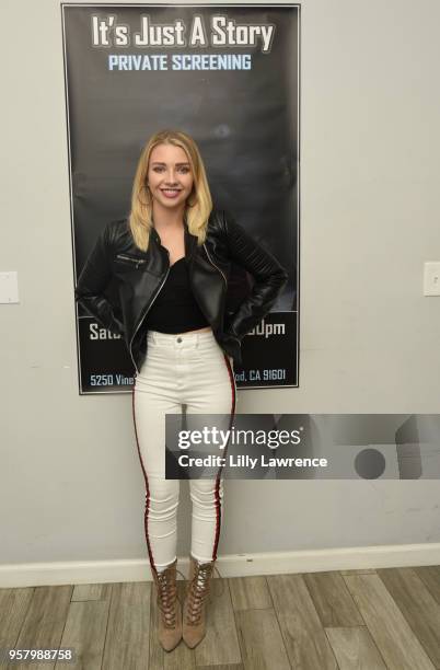 Actor Elise Luthman attends world premiere of Allisyn Ashley Arm's "It's Just A Story" at Gray Studios on May 12, 2018 in Los Angeles, California.