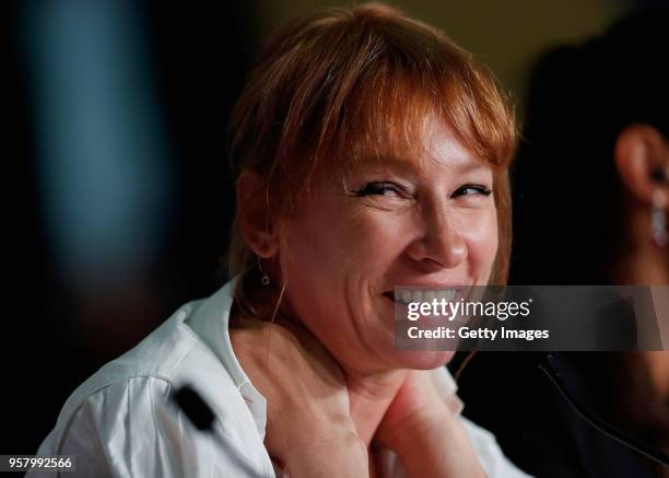 Emmanuelle Bercot attends the press conference for "Girls Of The Sun " during the 71st annual Cannes Film Festival at Palais des Festivals on May 13,...