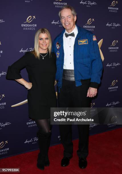 Actress Alison Sweeney and Astronaut Jim Wetherbee attend the Angel Flight West's 5th Annual Endeavor Awards at Samuel Oschin Space Shuttle Endeavour...