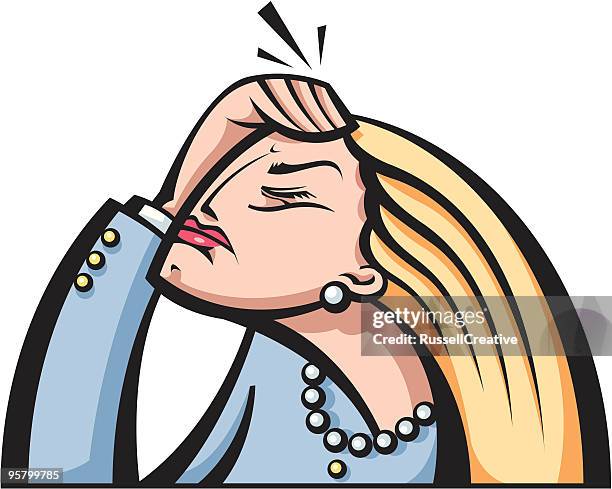 headache or annoyed, you decide - cross necklace stock illustrations