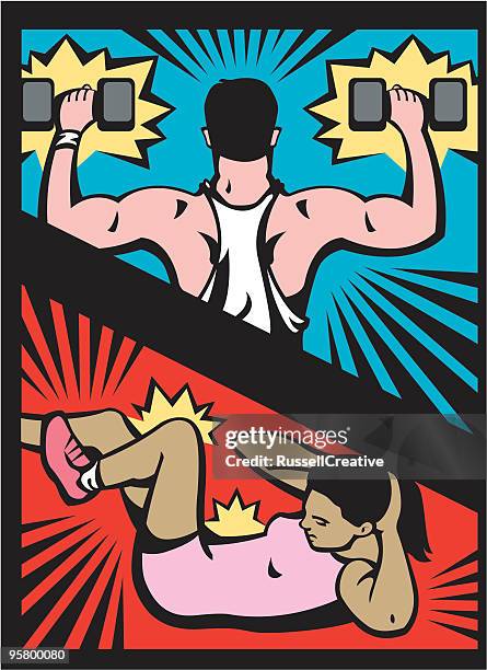 fitness - circuit training stock illustrations